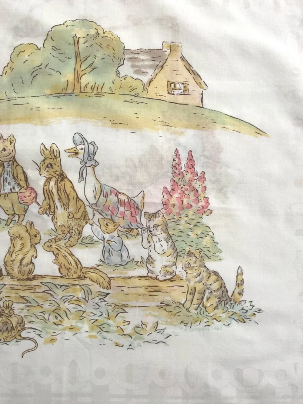 Vintage Cannon Peter Rabbit Birthday Pillowcase Beatrix Potter USA
